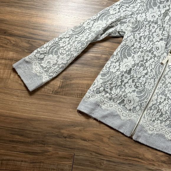 SOFT SURROUNDINGS Jacket Woman’s Small White Gray Lace Zip Up Ygritte - Picture 4 of 14